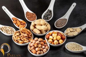 vecteezy assortment of nuts and seeds in white bowls and spoons on a 7333039 745