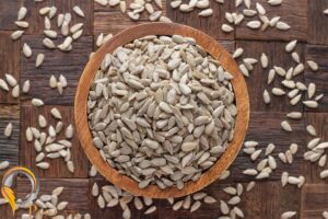 vecteezy sunflower seeds peeled in wooden bowl top view 3858109
