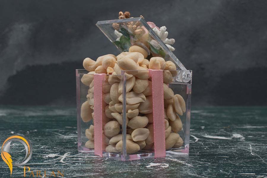 tiny box full nuts marble table
