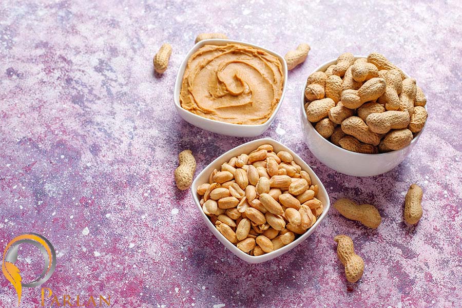 homemade organic peanut butter with peanuts