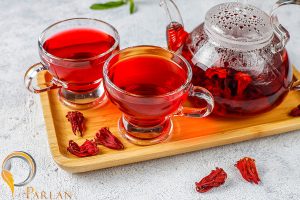 hot hibiscus tea glass mug glass teapot